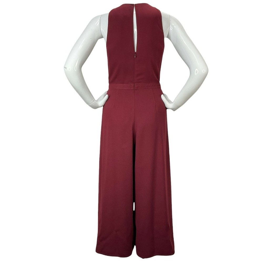Joie Jumpsuit Womens Size 6 Mairead Garnet Wide Leg Capri Wrap Tie Nwt Msrp $348 - Picture 3 of 10